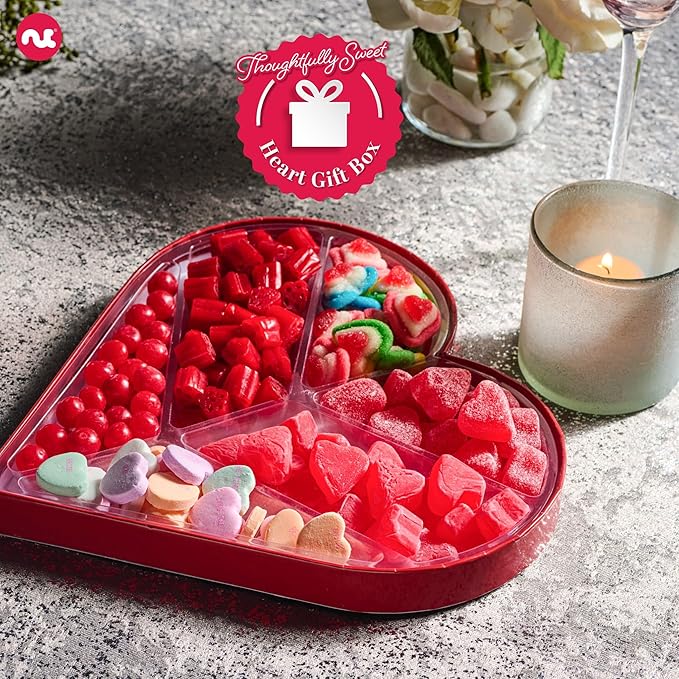 NUT CRAVINGS - Easter Mixed Candy Heart Shaped Gift Basket Love in A Box (6 Assortments) Ramadan Gifts Romantic Food Arrangement Healthy Snack Care Package Food Assortments