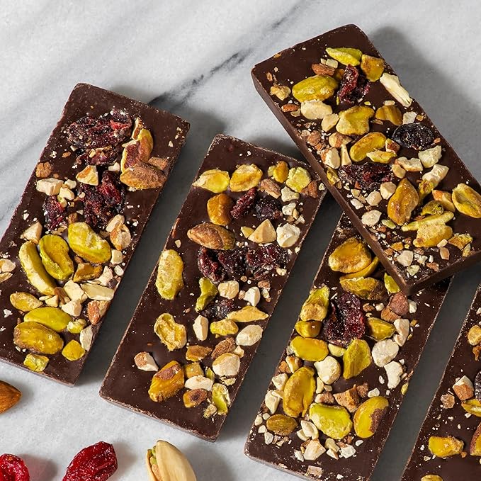 JoJo's Guilt-Free Chocolate with Almonds 70% Dark Chocolate Pistachios Dried Cranberries 1LB (Pack of 2) 16 Ounces