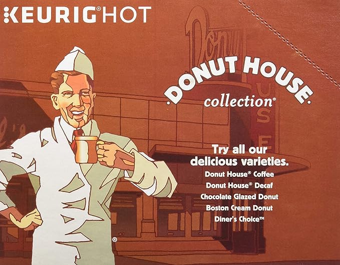 Donut House Collection Chocolate Glazed Donut Single-Serve Keurig K-Cup Pods Flavored Light Roast Coffee 24 Count