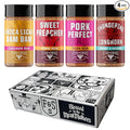 Fire &amp Smoke Society Flavor Core Variety Pack | BBQ Rubs and BBQ Seasonings for Smoking and Grilling | Father's Day Gifts for Dad | Large Spices Set (4-Pack)