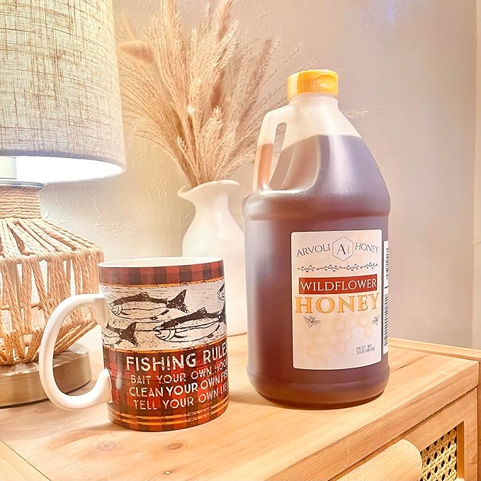 Bulk Honey - 6 LBS - Half Gallon of Raw Honey - Raw Wildflower
