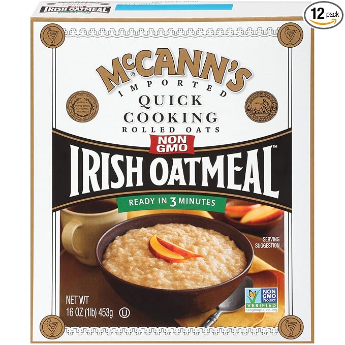 McCANN'S Irish Oatmeal Quick Cooking Rolled Oats 16-Ounce Boxes - PACK OF 12