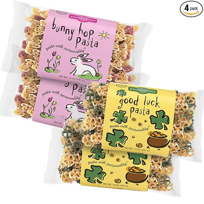 4 Pack: 2 Good Luck Pasta &amp 2 Bunny Hop Pasta