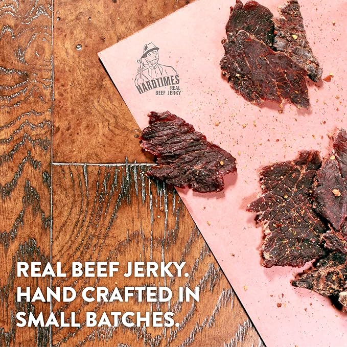 Hardtimes Handcrafted Beef Jerky - Black Pepper Flavor - 3 Pack of 4 oz. Bags