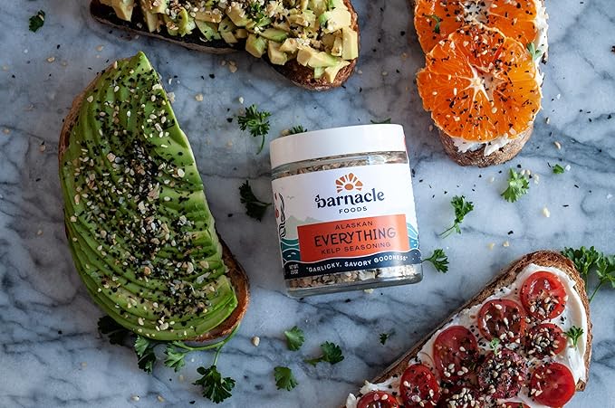Barnacle Foods Everything Bagel Kelp Seasoning | 2.5 oz. | Classic Bagel Topper | Great for Meat Tempura Add-In Scrambled Eggs &amp Toast| Made in Alaska | 2 Pack