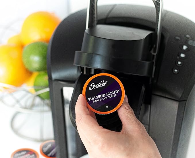 Brooklyn Beans Dark Roast Fuhgeddaboutit Gourmet Coffee Pods Compatible with 2.0 Keurig Coffee Pods Brewers 72 Count