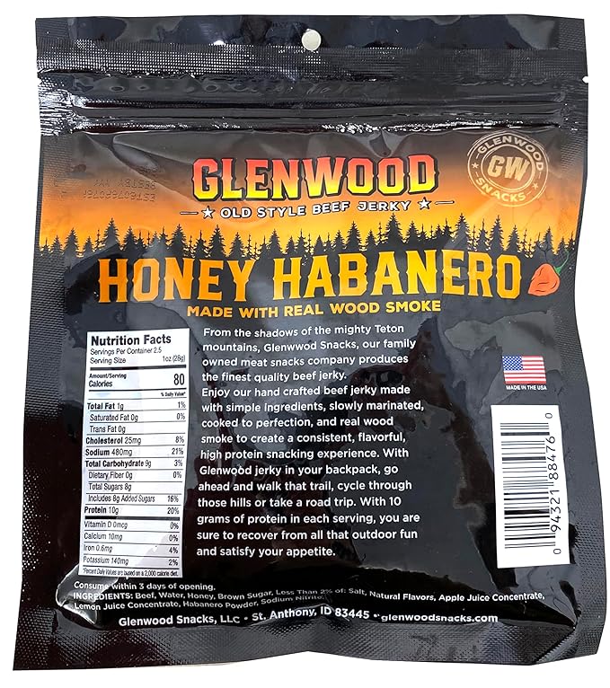 Glenwood Beef Jerky Variety Pack Sweet and Spicy Tender Beef Jerky Sampler Pack of 6 High-Protein Snack Made in the USA