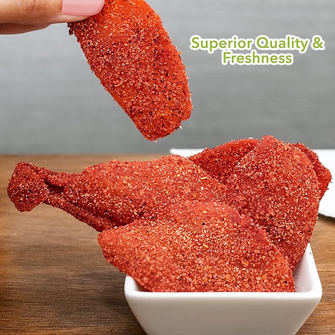 Balmoro Lime Spicy Dehydrated Mango (8.8 oz) - Lime Spicy Dehydrated Mango Fruit Slices - Chili Mango Dried Fruit - Dried Mango with Chili