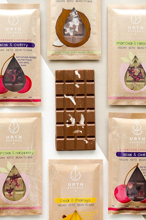 Urth Essence Sugar Free Chocolate Vegan Chocolate Bars | Keto Chocolate | Dairy Free Chocolate| Keto Friendly Food | Healthy Food Vegan Gifts| Organic Chocolate |Gluten Free Snacks (Milk Chocolate Coc