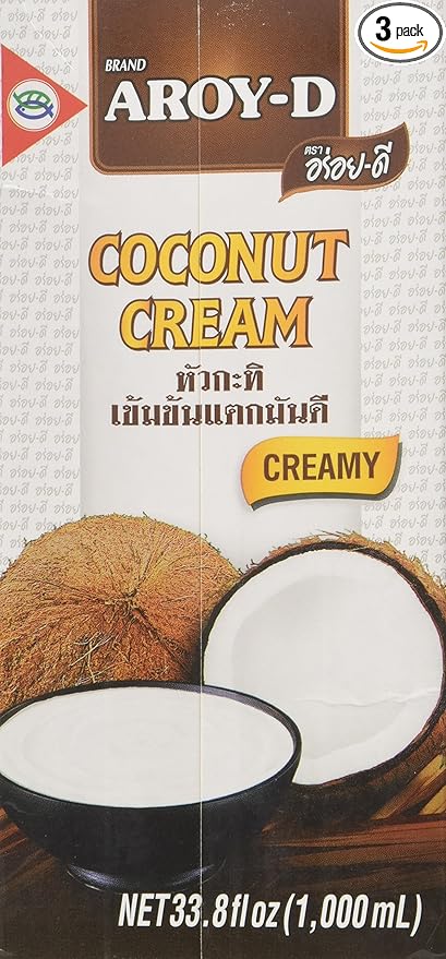 Aroy-D Pure Coconut Cream 33.8 Fluid Ounce (Pack of 3)