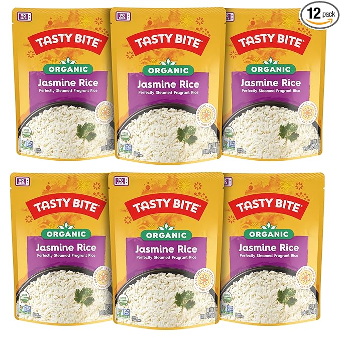 Tasty Bite Jasmine Rice Microwaveable Cooked Rice 8.8 Ounce (Pack of 12)