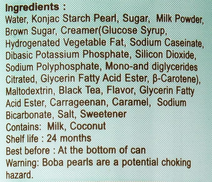 O's Bubble Gummy Boba Latte Canned Bubble Tea Drink With Chewy Boba Pearls (Konjac) 22% whole milk blend 470ml(15.9 fl oz/can) BROWN SUGAR (Pack of 12)