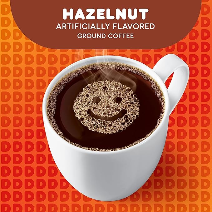 Dunkin' Hazelnut Flavored Ground Coffee 12 Ounces (Pack of 6)