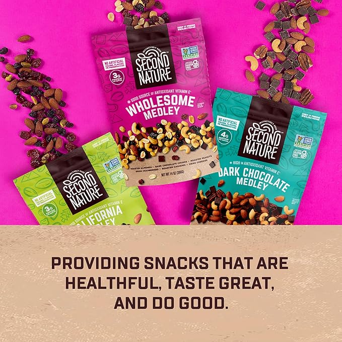 Second Nature Simplicity Medley Trail Mix Kosher Gluten Free &amp Non-GMO 14 Ounce (Pack of 6)