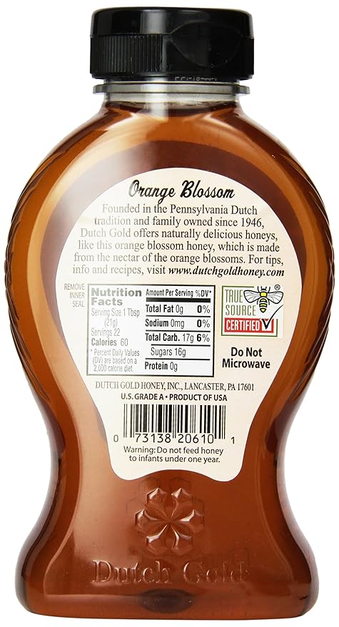 Dutch Gold Orange Blossom Honey 16 Ounce Unit (Pack of 6)