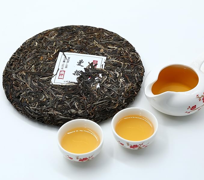 Yunnan Pu'er Tea 357 Grams Raw (Man Sa) Raw PU'ER Aged Fermented Puerh Tea Chinese Sheng Black Tea for Daily Drink and Gift
