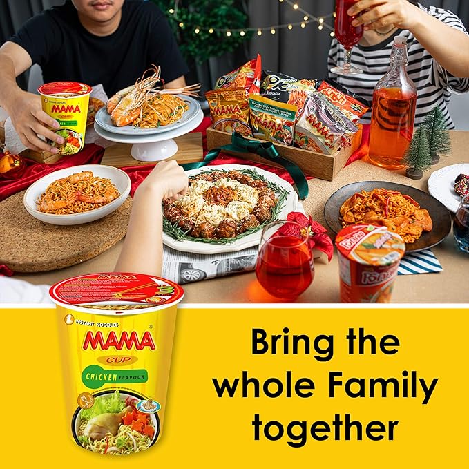 MAMA Noodles Chicken Instant Cup of Noodles with Delicious Thai Flavors Hot And Spicy Noodles with Chicken Soup Base No Trans Fat with Fewer Calories Than Deep Fried Noodles (Chicken Flavor 6 Pack)