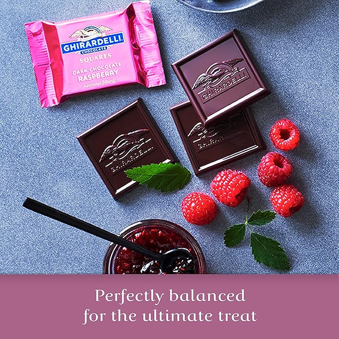 Ghirardelli Everyday Chocolates Favorite Pack - Variety Pack of 4 - One Bag of Each - Dark Mint Raspberry Caramel and Dark Chocolate Sea Salt - Delicious Squares
