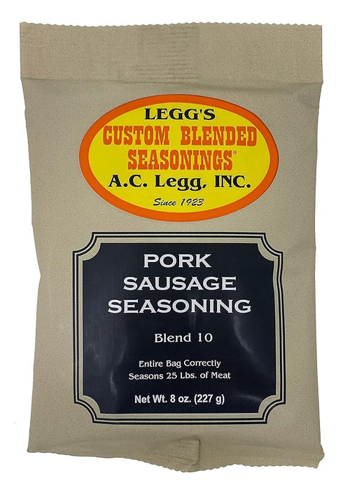 AC Legg Inc Custom Blended Seasonings - Blend 10 Sausage Seasoning 8 Ounce - Case of 24 Packages