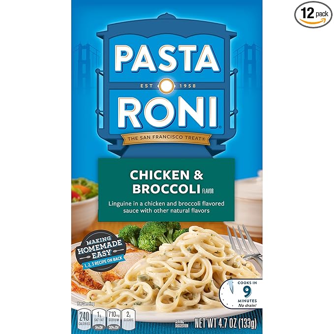 Pasta Roni Chicken &amp Broccoli Linguine Mix 4.7 Ounce (Pack of 12 Boxes)