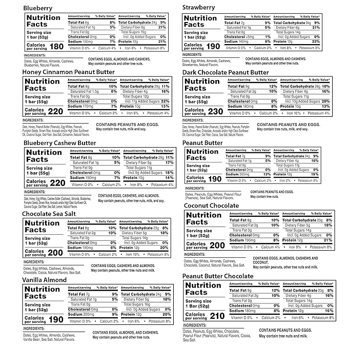 RXBAR Protein Bars Snack Bars Variety Pack (10 Count)