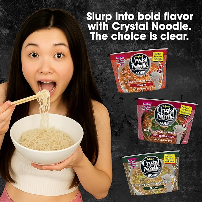 Crystal Noodle Soup Vegetable (Pack of 6 Cups) 1.83 OZ
