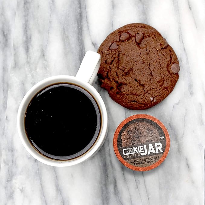 Cookie Jar Double Chocolate Chunk Flavored Coffee Pods for Keurig K Cup Brewers 40 Count – Rich Chocolate Flavor in Every Cup Perfect for Dessert Lovers