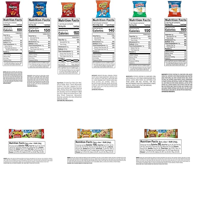 Frito-Lay Chips and Quaker Chewy Granola Bars Variety Pack 3.4 Pounds (Pack of 40)