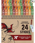 Righteous Felon Variety Meat Sticks | 100% Grass Fed Beef Turkey &amp Pork | 210g Total Protein | Gluten-Free Low Sugar High Protein Snack Sticks | Individually Wrapped | Jerky Variety Pack 24 Co