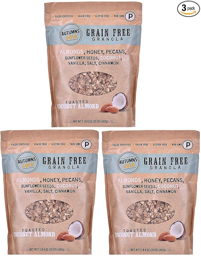 Generic (Pack of 3) Autumn's Gold Grain Free Toasted Coconut Almond Granola 1lb 4oz