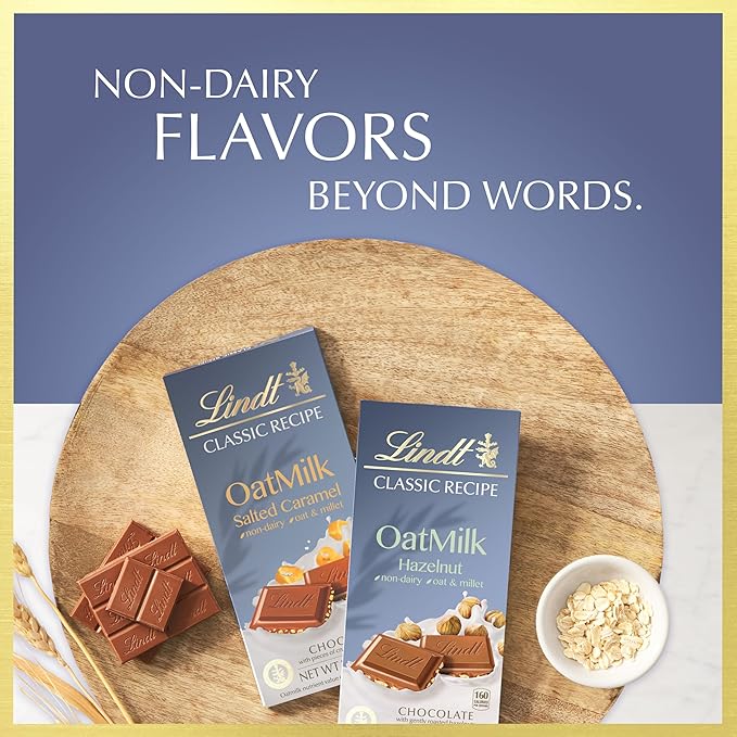 Lindt CLASSIC RECIPE Non-Dairy OatMilk Hazelnut Chocolate Candy Bar 10 Pack 3.5 oz.