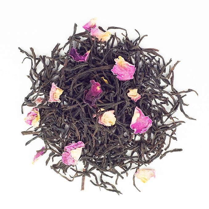 Rose Earl Grey Tea. 4 Ounce - 55 servings- Loose Leaf Black Tea Leaves with Bergamot Essential Oil and Rose Petals. Pantenger Earl Grey Tea Loose Leaf