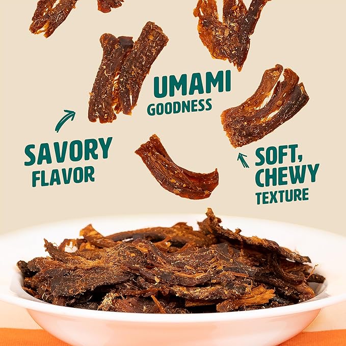 Ichoose Muskee Musky Mushroom Jerky Vegan High-Fiber Snack | Beef Jerky Alternative Perfect for Valentines &amp Snack Packs - 10 Pack Box 0.88 oz (25g) | (25g Box 10 Packs 5-Spice)