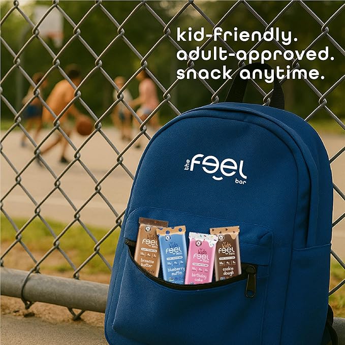 Feel Bar Minis – Kids Protein Bars | Cookie Dough – 12 Pack | 10g Plant Protein | 100 Calories | No Added Sugar | + Daily Veggies | Gluten Free No Nuts No Soy No Dairy No Grains
