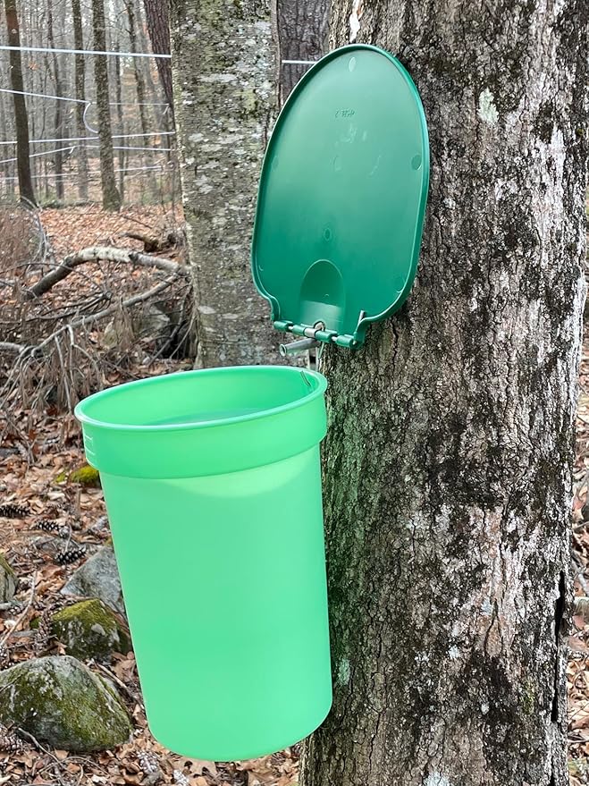 Premium Maple Syrup Kit - 3 Buckets w/Lids 3 Stainless Taps Tapping Bit 2 Filters &amp Guide to Maple Sugaring