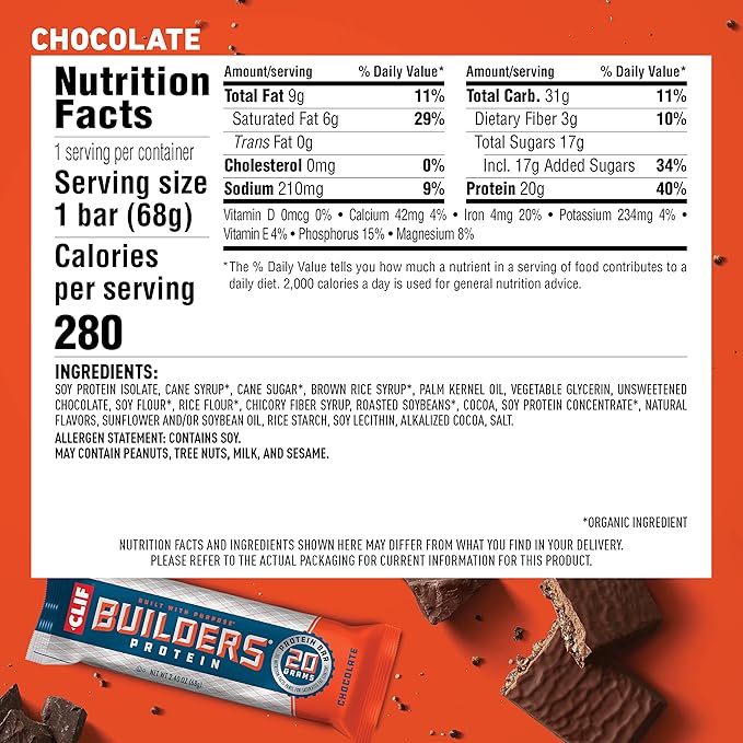 CLIF BUILDERS - Protein Bars - Chocolate - 12 Count + CLIF Builders - Protein Bars - Vanilla - 12 Count
