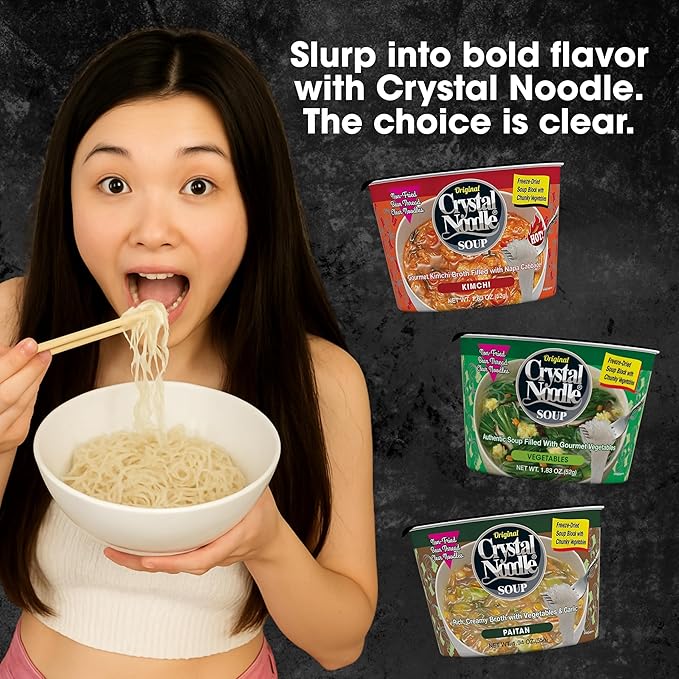 Crystal Noodle Soup Spicy Tofu (Pack of 6 Cups) 2.4 OZ