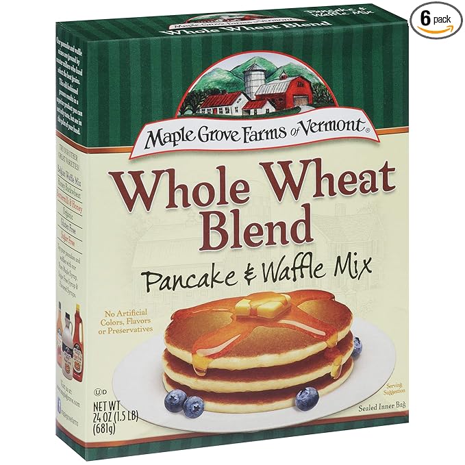 Maple Grove Farms Pancake &amp Waffle Mix Whole Wheat Blend 24 Ounce