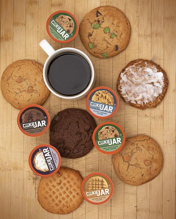 Cookie Jar Mint Chocolate Chip Flavored Coffee Pods for Keurig K Cup Brewers 40 Count – Refreshing Mint and Chocolate Blend for a Unique Coffee Experience