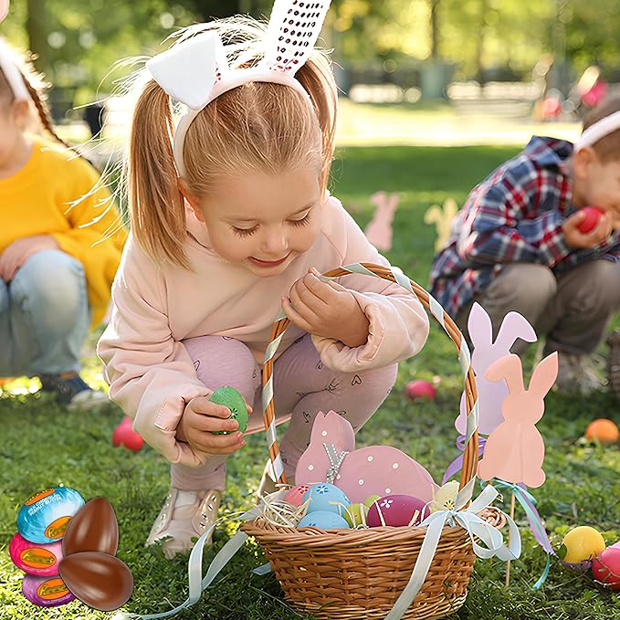 Reese Peanut Butter Eggs Bulk 2 Lb Mini Milk Chocolate Peanut Butter Half Eggs Candy Foil Wrapped in Pastel Spring Colors Great for Easter Baskets Egg Hunts