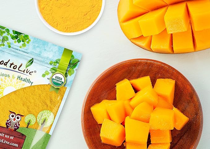 Food to Live Organic Mango Juice Powder 5 Pounds - Non-GMO Made from Raw Dried Fruit Unsulfured Vegan Bulk Great for Baking Juices Smoothies Yogurts Contains Maltodextrin No Sulphites