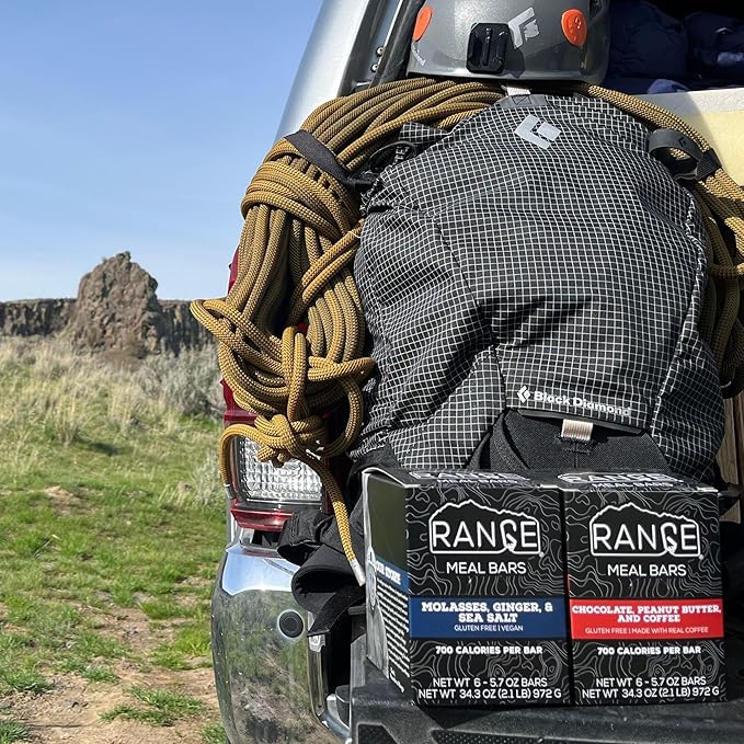 Range Meal Bar - High Calorie Meal Replacement Bars - Gluten Free Bars - Backpacking Meals - 6 Pack (Molasses Ginger &amp Sea Salt)