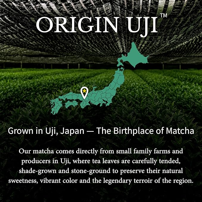 Origin Uji Tea Masters Reserve Matcha Ceremonial Grade Matcha First Harvest Stone-Ground from Uji Kyoto Japan - Level 10 Tea Master Blend
