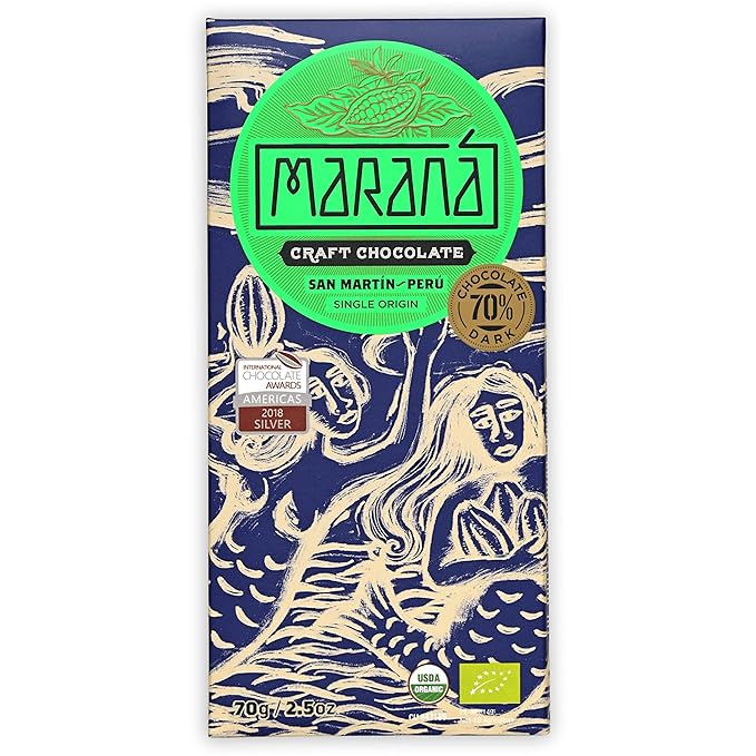 Maraná Chocolate 70% Cacao Variety Dark Chocolate 3 Pack - Peruvian Chocolate - Premium Bean-to-Bar Direct Sourced Made at Origin Single Origin Woman Owned BIPOC Owned Organic Award Winning -