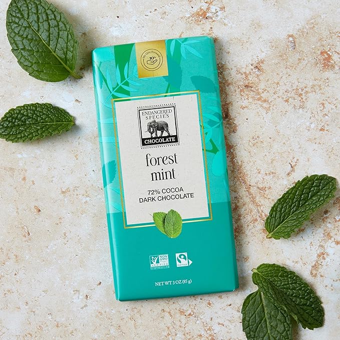 Endangered Species Dark Chocolate Bar with Cacao Nibs (72% cocoa)