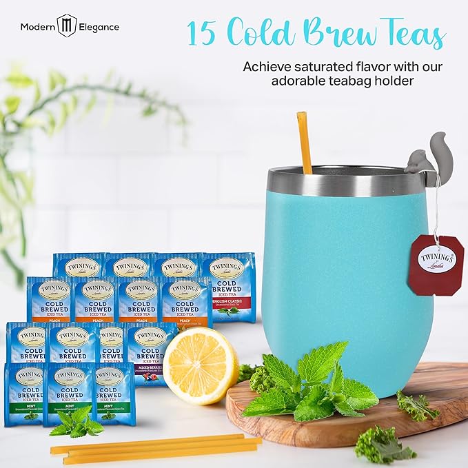 Refreshing Iced Tea Beverages - Fruit Flavored Tea in Peach Berry Mint &amp Classic Brew - Convenient Cool Hydrating and Delicious Iced Drinks Ready-to-Enjoy Great for Summer and Every Occasi