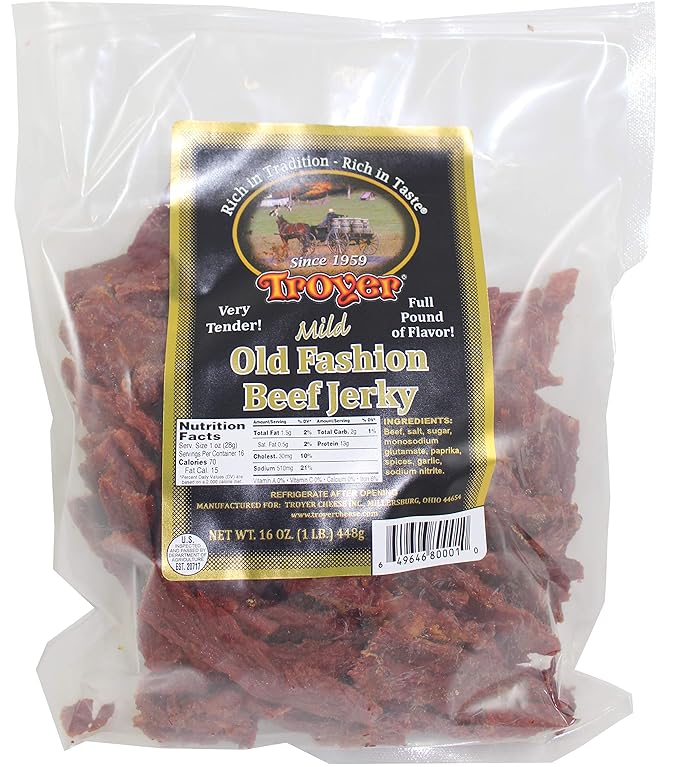 Troyer Mild Beef Jerky 16 Ounces
