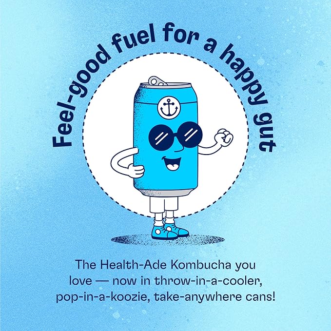 Health-Ade Canned Kombucha Tea Organic Drink Fermented Tea with Living Probiotics Detoxifying Acids Supports Gut Health Non-GMO Vegan Gluten Free 12 Pack (11.5 Fl Oz Cans) Bright Side Variety