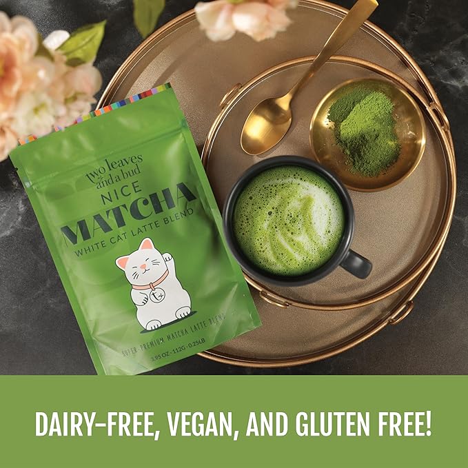 Two Leaves and a Bud Nice Matcha Latte Blend Japanese Matcha Green Tea Powder 2 Resealable Bags 224g
