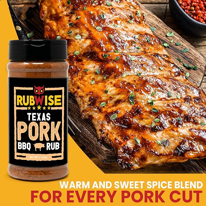 Texas Style Hickory Rub &amp Pork Rub by Rubwise | BBQ Rub &amp Spices for Smoking &amp Grilling | Dry Rubs | Great on Brisket Chicken Ribs Pork &amp Turkey Chops Pork Butt Tenderloin &amp